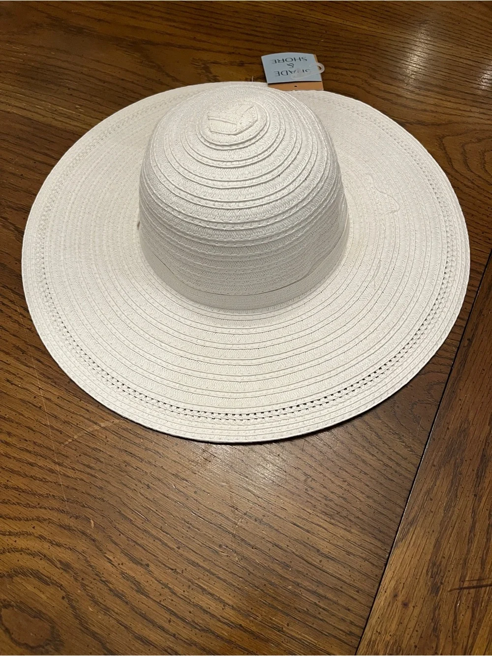 Shade & Shore White Straw Sun Hat, new with tags - Picture 4 of 9